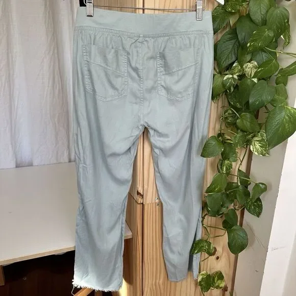 Wearables XCVI Sara Ankle Pants Pull On‎ Crop Raw Hem Elastic Waist M Mint Green - Picture 6 of 16